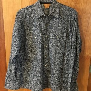 Ariat Blue Paisley Pearl Snap Long Sleeve Western